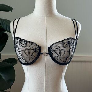 Andres Sarda Black Sheer Bra